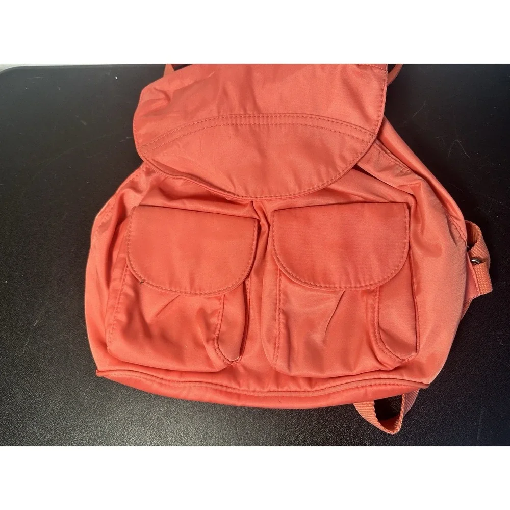 Deena And Ozzy Salmon‎ Pink Front Pockets Magnetic Drawstring Backpack